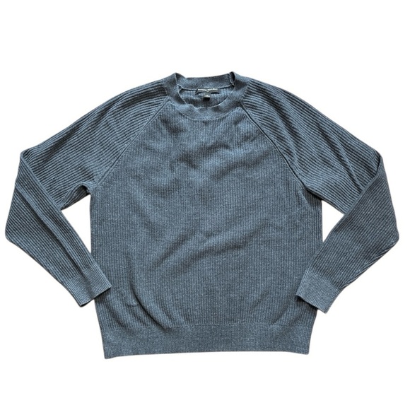 Banana Republic Other - Banana Republic Large Gray 100% Cotton Sweater Ribbed Crewneck Pullover